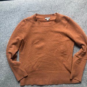 JCrew classic fit cashmere crewneck burnished pecan XS